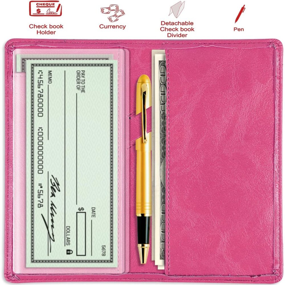 Checkbook Cover For Duplicate Checks With Pen Hol… - image 4